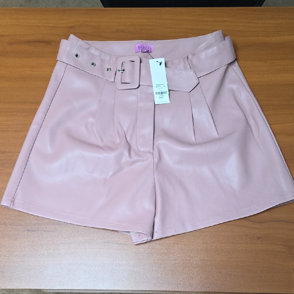 Mi ami For Francesca's Vegan Leather Dressy Shorts